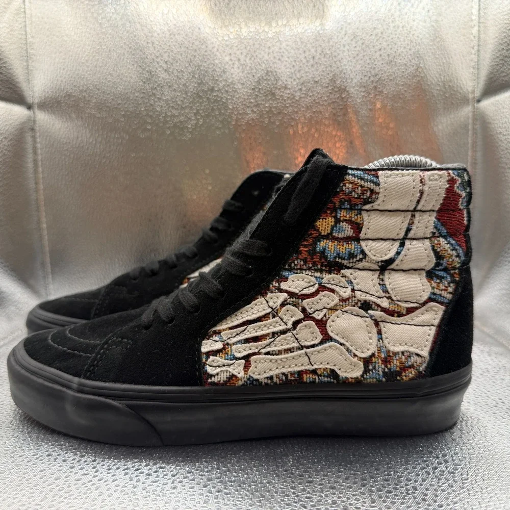 Size M5/W6.5 VANS Sk8-Hi Black White Unisex Comfort Lace Up Athletic‎ Sneakers